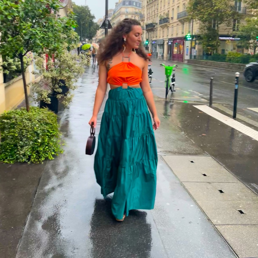 STAUD Colorblock Maxi Dress